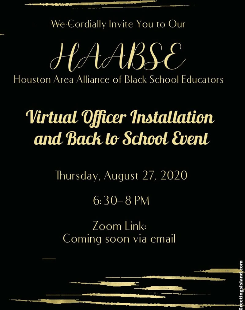 HAABSE Virtual Officer Installation & Back to School Event