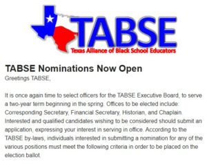TABSE Nominations - Now Open