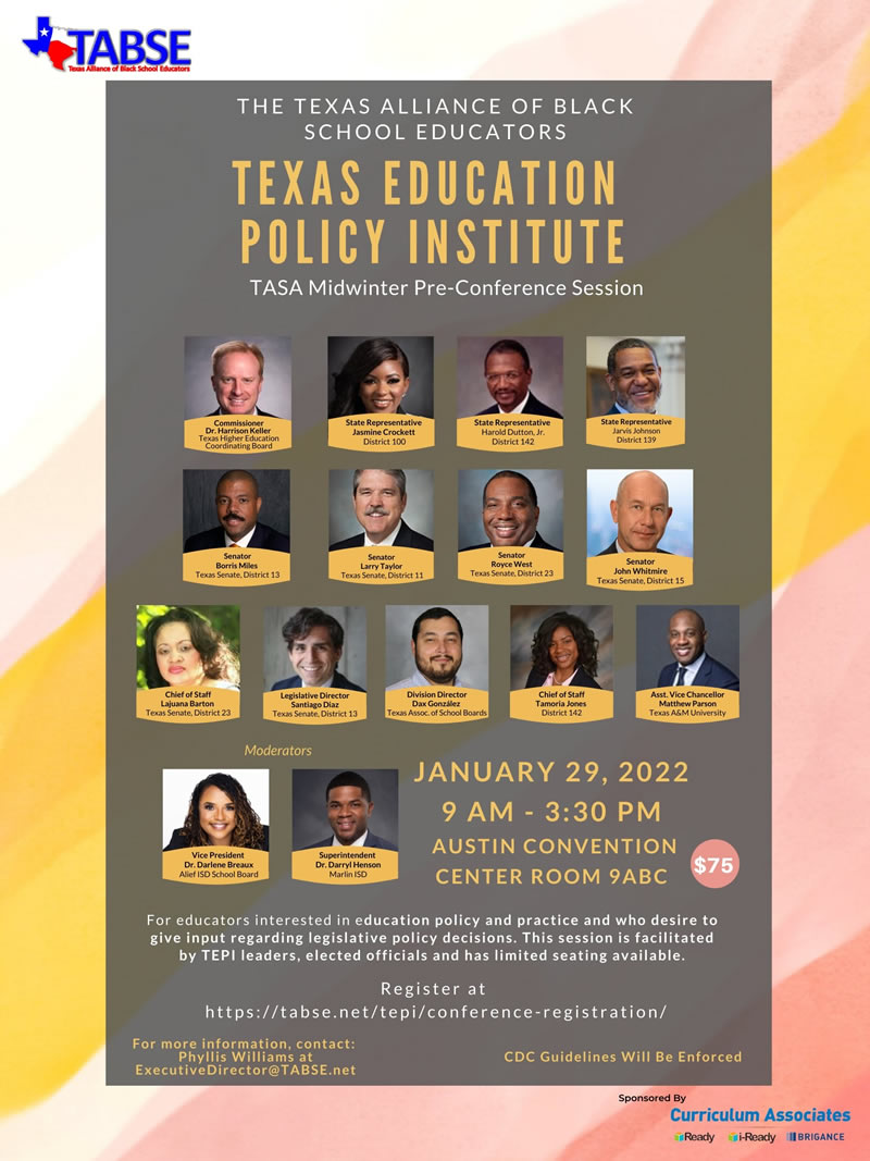 Texas Education Policy Institute - TASA Midwinter Pre-Conference