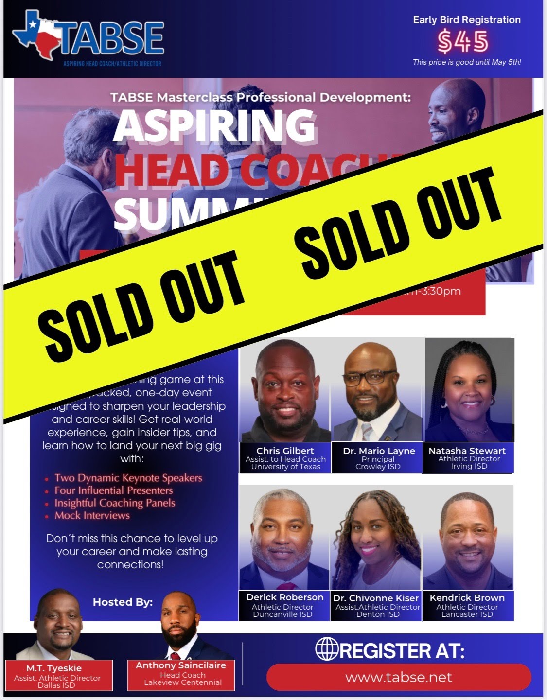 Aspiring Head Coaches - Sold Out