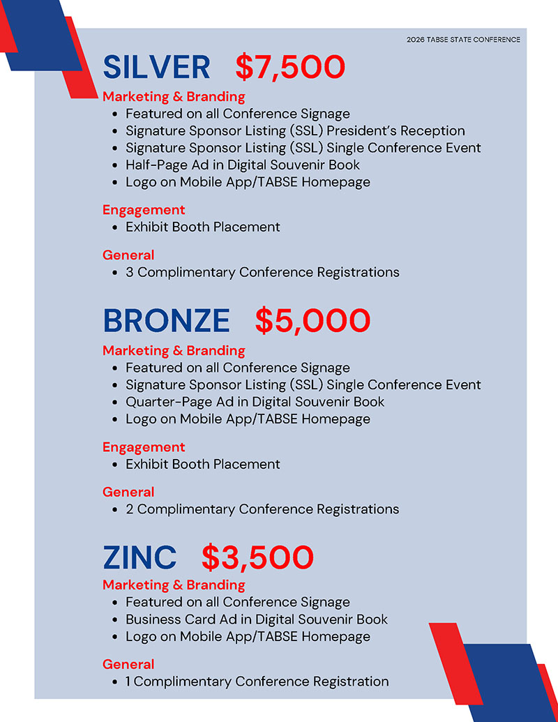 2026 TABSE Conference Sponsorships 2026 TABSE Conference Sponsorships