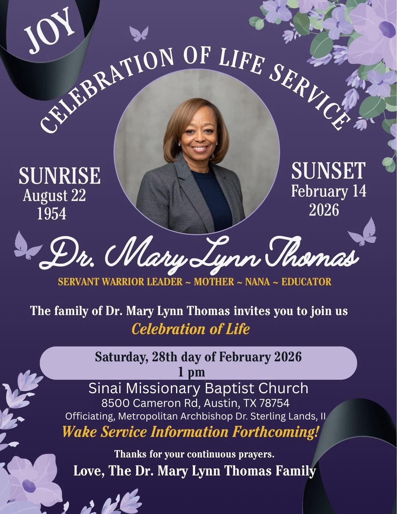 Dr. Mary Thomas - Celebration of Life