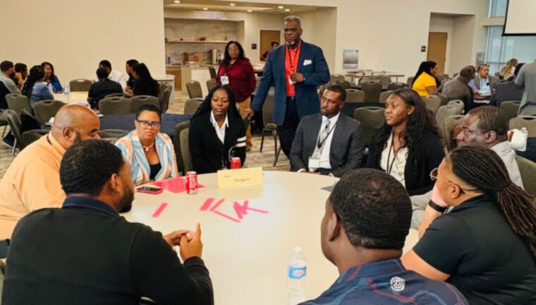 TABSE members in a professional development and research session with the TABSE president